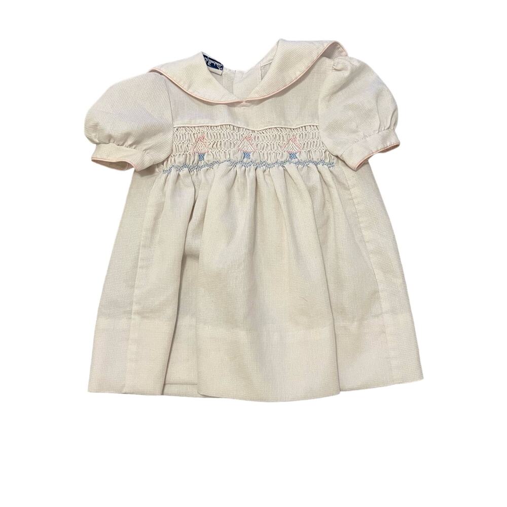 Vintage Polly Flinders Girls Smocked Dress (no size tag)